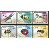11 Selos Cambodja E Cuba - Insetos Abelhas Besouros- L.3499b