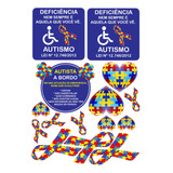 11 Adesivo Símbolo Autista Pcd Carro Autismo Lei Deficiência