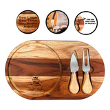 11 Kits Queijo Petisco Frios Tabua Teca Faca Garfo Nome Logo