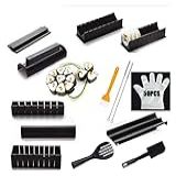 11 Pçs Conjunto De Kit De Equipamento De Fabricante De Sushi Molde De Rolo De Bolo De Bola De Arroz Molde Multifuncional Para Fabricação De Ferramentas De Sushi Para Cozinha Cor Conjunto De Ferra