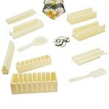 11 Pçs Conjunto Kit De Equipamento De Fabricante De Sushi Bola De Arroz Molde De Rolo De Bolo De Sushi Molde Multifuncional Para Fazer Ferramentas De Sushi Para Cozinha Cor Branco Sushi 1 