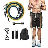 11 Peças Elástico Extensor Exercicio Funcional Até 100 Libras Kit Elástico Extensor Treinamento Pilates Exercícios Academia Acessórios
