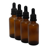 110 Frasco Gotejador Conta Gota Vidro Âmbar 30ml Tampa Lacre