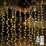 110v Luz De LED 4 2 2 Metros 500 LEDs à Prova D água Luz De Cortina USB Fio De Cobre Cordão De Luz Fada Para Decoração Quarto 20 Luzes De Corda 25 Luzes LED Por Linha Branco Quente 8 Funções