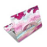 12-1 13 13-3 14 15-4 15-6 Polegadas Laptop Skin Sticker Decalque Universal Netbook Skin Sticker Reutilizável Notebook Art Protector Cover Decalque -Floresta Rosa-