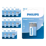 12 Baterias Alcalinas 9v Philips