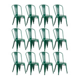 12 Cadeiras Tolix Iron Aço Metal Industrial Loft Cores Cor Da Estrutura Da Cadeira Verde-escuro