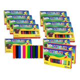 12 Caixas Massinha Modelar 130g Mimo Brinquedos Massa 12 Cor