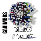 12 Carimbos Adesivos Artesanais + 1
