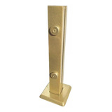 12 Coluna Torre Dourada Inox 40cm 2 Furos Guarda Corpo 
