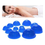 12 Copos Silicone Ventosaterapia Massagem Vácuo Anticelulite