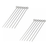 12 Espeto Espetinho Metal Churrasco Coração Reutilizavel
