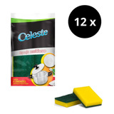 12 Esponja Para Limpeza Cozinha Dupla Face Resistente Oferta