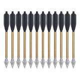 12 Flechas Para Balestra 50lbs A 80lbs Com Ponta Para Caça