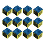 12 Giz Triangle King Azul Original Usa Taco Sinuca Bilhar Dz