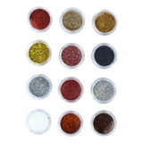 12 Glitter Encapsulado Flocado Pedrarias Caviar Strass Unhas Cor Hs-714