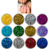 12 Glitter Para Unhas Encapsuladas Mega Oferta