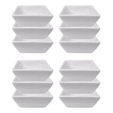 12 Mini Finger Food Quadrado De Porcelana Ref 367