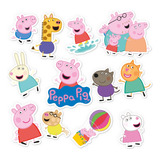 12 Mini Personagens Decorativos - Festa Peppa Pig E Turma