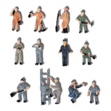 12 Miniaturas Pessoas Trabalhadores - Escala 1/87 - Maquete