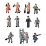 12 Miniaturas Trabalhadores Esc 1/87 Maquete 1:87 Operários