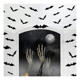 12 Peças De Decoração De Halloween 3d Black Pvc Bat Hallowee