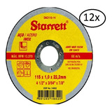 12 Peças Disco De Corte Starrett Dac115 4.1/2 X 1mm X 7/8 