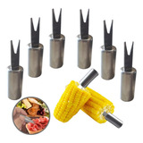 12 Pegador Espiga Milho Garfinho Petisco Churrasco Aço Inox