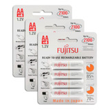 12 Pilhas Aa Recarregáveis 2100x Fujitsu