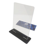 12 Placas Troféu Acrílico Cristal 2mm 10x15cm Com Base Preta