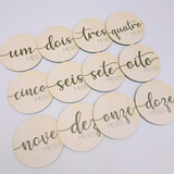 12 Plaquinha Mêsversário Aniversário Mêses Bebê Decorar Foto