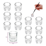 12 Potes Copo Dappen Vidro Mistura Pó Liquido Unha Gel Henna
