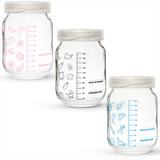 12 Potes De Vidro Para Leite Materno Com Graduação 200ml