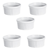 12 Ramekin Grande 210ml Porcelana Branco Canelado Molhos
