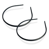 12 Tiara Arco Plástico Simples Preta Montagem 5mm Encapar Cor Preto