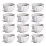 12 Tigela Cumbuca Japonesa Bowl 480ml Porcelana Açai Caldo Cor Branco