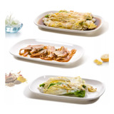 12 Travessa Retangular Prato Oval Premium Bandeja 22,5cm