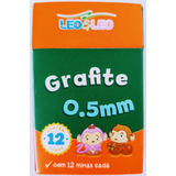 12 Tubos Mina Grafite Para Lapiseira 0,5mm Hb Leonora