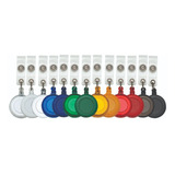 12 Unidades Porta Crachá Retrátil Roller Clip