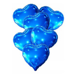 12 Balão Coração Metalizado Decoração Bexiga Festa Cor Azul escuro