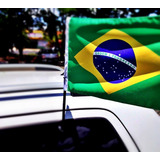 12 Bandeiras Do Brasil Com Suporte Para Carro Bandeira Tecid