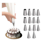 12 Bico Confeitar Inox Pitanga Crespo Roseta Manga Kit