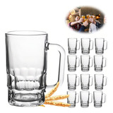 12 Canecas De Chopp Cerveja De Vidro 300ml Bar Restaurante