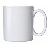 12 Canecas De Porcelana Branca 325ml Resinada Classe Aaa 