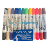 12 Caneta Tecido Texti Color Ponta Dupla Magiccolor 2 Pontas