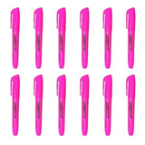 12 Canetas Marca Texto Neon Caixa Grifar Destacar Rosa