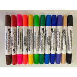 12 Canetas Tecido Texti Color ponta Dupla Magic Color