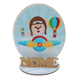 12 Centros Mesa Urso Azul Aviador Lembranças Festa