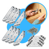 12 Conector Reforço De Canto Para Moveis Acompanha Parafusos