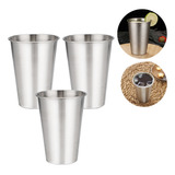 12 Copos Aço Inox Alto Grande C Borda Coquetel Copão Rígido